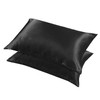 LCBD Satin Pillowcase Queen Size for Hair and Skin, Black