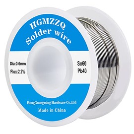 HGMZZQ 60/40 Tin Lead Rosin Core Solder Wire for Electrical Soldering 0.023 inch(0.6mm-50g)