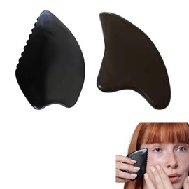 Yeesabella 2pcs Gua Sha Stone Facial Tools, Gua Sha Facial Massager, Gua Sha Myofascial Massage Board for Face, Eyes, Neck and Body, Skin Care Gift