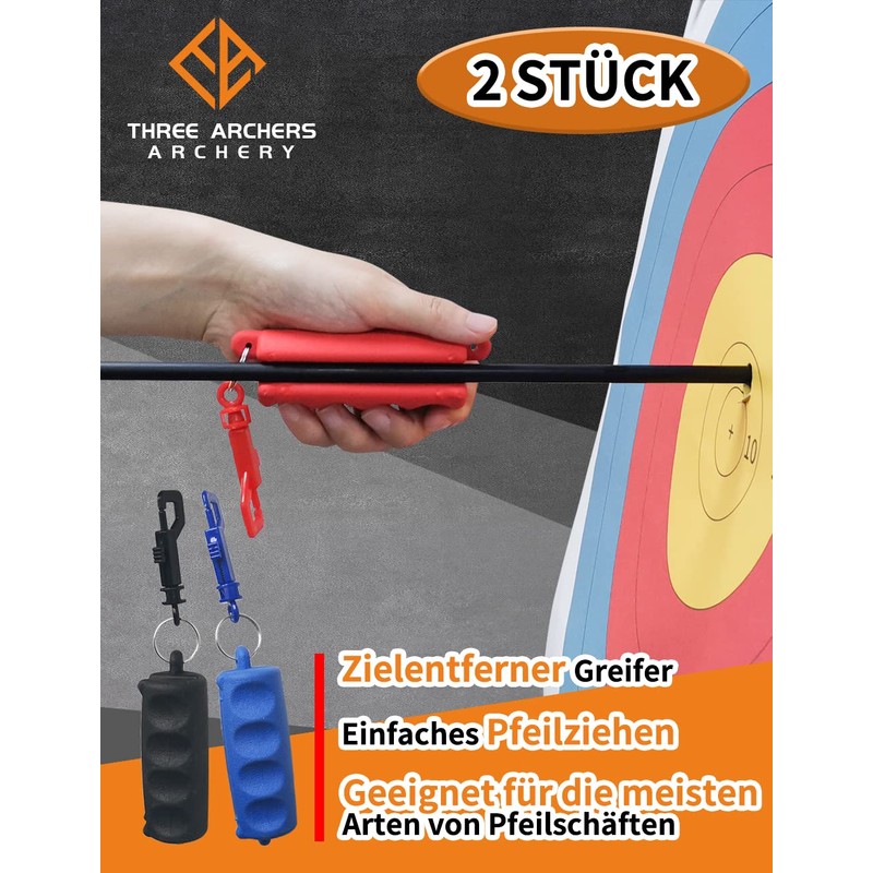 THREE ARCHERS Archery Arrow Puller Pack of 2 Rubber Arrow