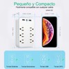 Multicontacto de Pared 6 Tomas con 3 USB, Protección Contra