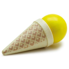Wooden Play Food - Vanilla Ice Cream Cone Toy