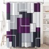 BTTN 84 Inch Extra Long Shower Curtain, Tall Modern Geometric Fabric Shower Curtain Set with Plastic Hooks, Weighted Hem, Large Unique Luxury Polyester Shower Curtains for Bathroom, 72x84, Purple