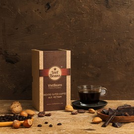 VietBeans Traditional - Beautiful Coffee Gift in Solid Packaging - Ground Roasted Coffee - 250 g Coffee and Coffee Filter - Gift Idea for Coffee Lovers