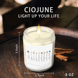 CIOJUNE Christian Gifts for Women Faith, Christian Candles for Women - Fruit of The Spirit Christian Cedar Scented Candles, Religious Gifts for Women Christian, Christian Home Decor