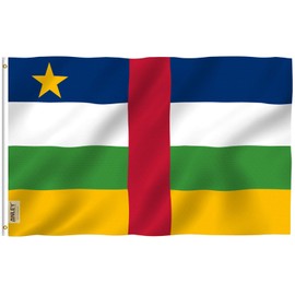 ANLEY Fly Breeze 3x5 Feet Central African Republic flag - Vivid Color and Fade Proof - Canvas Header and Double Stitched - Central African Flags Polyester with Brass Grommets 3 X 5 Ft