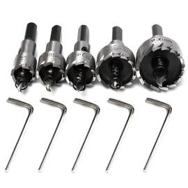MTQ 5 Piezas Sierras Perforadoras, Juego de Brocas 16-30mm, Inoxidable Agujero Herramientas Cortadora, Agujero de Acero de Alta Velocidad Vio Perforar Chapa Agujero Escariador de Metal Sierra