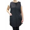CHARLENE Long Snap Stylist Vest with Zipper Pockets (3XL, Black)