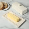 Martha Stewart Broadbrook Stoneware Butter Dish with Lid, Rectangular Covered