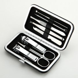 See details for more information. Portable Nail Care Nail Clipper 8-Piece Set - Black/Blue/Silver