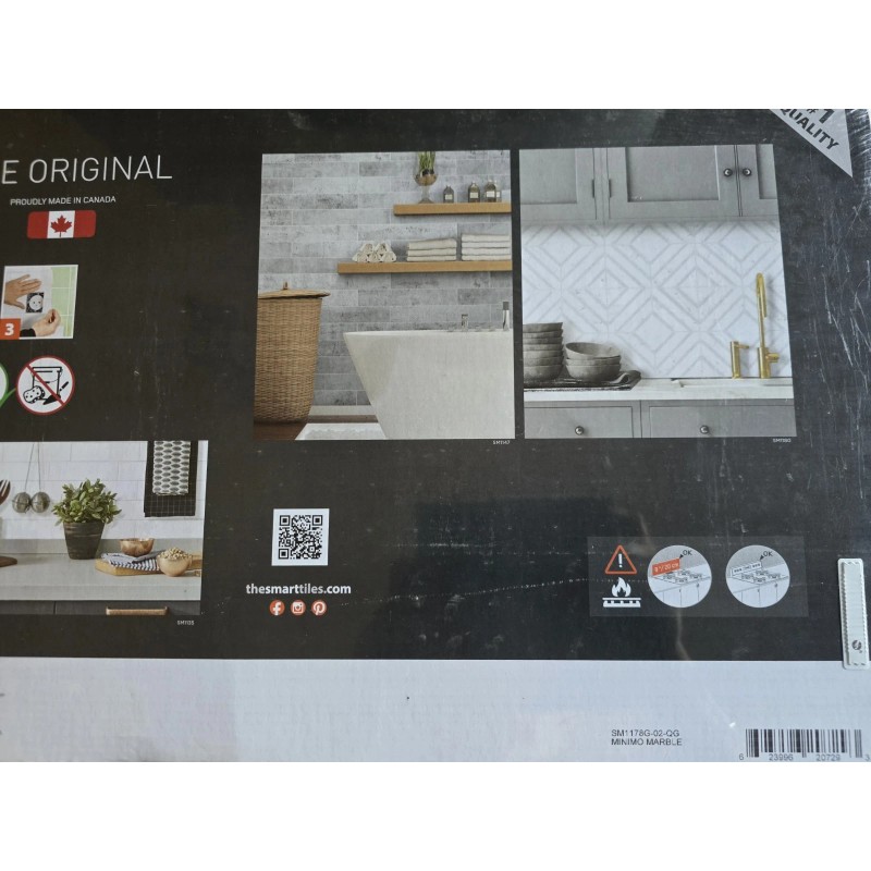 Smart Tiles XL Glossy Peel & Stick 3D Tile Backsplash