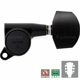 GOTOH NEW Gotoh SG381-EN01 Guitar Tuning L3+R3 w/ Large EBONY Buttons Set 3x3 - BLACK