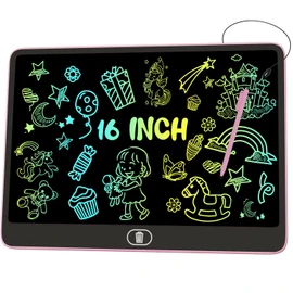 Electight 16 Inch LCD Graphic Tablet for Kids [Upgraded], Eye Protection Drawing Tablet with High Brightness, Birthday Gift & Trip Toy for 3-8 Years Old Boys and Girls (Pink)