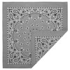 American Made Silver/Light Gray Western Paisley Bandana - Single Piece