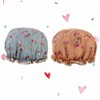 WOONEKY 2pcs Women's Waterproof Bathing Cap Soft Elastic Headwear Shower