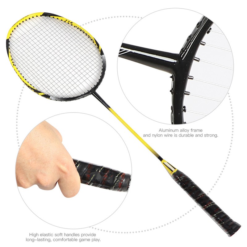 1 Pair High strength Sport Badminton Racket Durable Aluminium Alloy