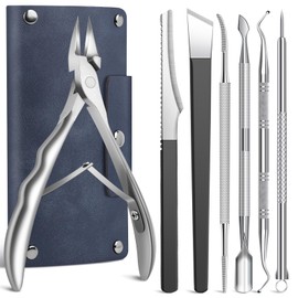 7-Piece Ingrown Toenail Clippers Set| Professional Stainless Steel Ingrown Toenail Removal Kit | Calloused Feet Remover Tool | Manicure Tools | Pedicure Tools (Under-Nail Clean + Foot Care)