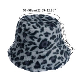 Manfnee Leopard Bucket Hat PU Leather Bucket Hats Sun Hat Reversible Packable Fishing Cap for Women Men, B4.