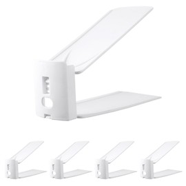 4 PACK Shoe Slots Organizer, Adjustable Double Layer Stack Shoe Holder Space Saver 50%, 3 Levels Adjustable, White Shoe Stacker for Closet Organization