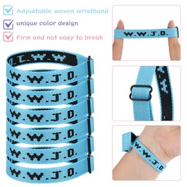 Aospkle 6PCS/12PCS WWJD Bracelet Pack for Women Men, Christian Gifts Wristbands, WWJD Bracelets - What Would Jesus Do Bracelet, 6 Blue