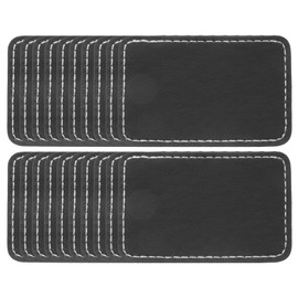 MECCANIXITY Blank Leatherette Patches, 3x2 Inch Rectangle Faux Leather Hat Patches with Adhesive Iron-on Heat Press Laserable Rustic for Hats DIY Fabric Repair Sew(Black, Pack of 25)