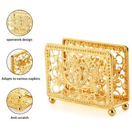 Napkin Holders for Paper Napkins Gold Napkin Holder for Table Office Outdoor Use Cocktail Party