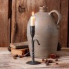 Irvin's Tinware Wrought Iron Candle Holder, Antique Finish, Cup Style,
