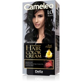 Delia Cameleo Permanent Hair Colour Cream Kit with Omega+ - 1.0 Black (0578) D/01