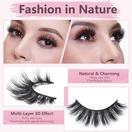 SONAFEEL 12Pairs Hybrid False Eyelashes, 15mm Spiky Manga Lashes, Wispy Fluffy 6d Faux Mink, Reusable, Black, Vegan, Cruelty Free