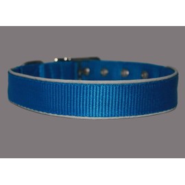 Reflective Dog Collar Double Nylon 3/4" Wide Fits 13.5"-16.5" Neck Poodle, Spaniel, Puppies