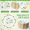 Funnymoom 100 Pcs Eucalyptus Floral Paper Plates 7 Inches Sage