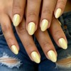 Uñas postizas cortas de cromo amarillo pastel, uñas postizas almendradas