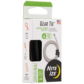 Nite Ize Gear Tie Original ProPacks 6 inch - 6 Pack - Black