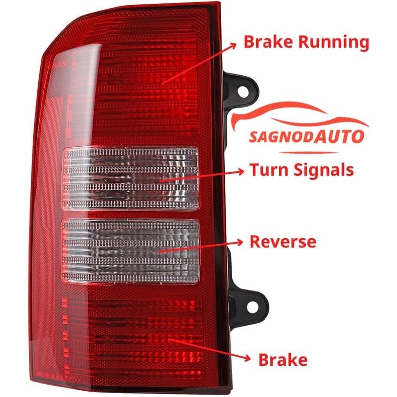 Sagnod Auto Taillight compatible with 2008-2017 Jeep Patriot Right Passenger