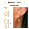 Kabwea 3 Pairs of 14K Golden Hoop Earrings, Gold-Plated Earrings