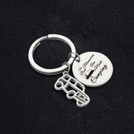 Camper Keychain Keyring Happy RV Keychain Camping Gifts For Men Women Teenager Camper Lover Travel Trailers Vacation, Camper, Medium