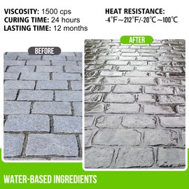 Wet Look Stone Sealer - 64oz High Gloss Paver Sealer Stone Color Enhancer Concrete Sealer with Long-Lasting Gloss Protection, Stain Proof for Interior and Exterior Slate, Driveway, Floor, Standsotne