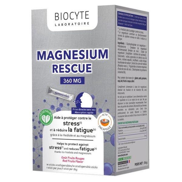 Biocyte Magnésium Rescue 360mg Poudre 14 Sticks