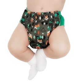 Hybrid Cloth Diaper - Reusable Training Pants, Swim Diaper, Special Needs Briefs, Fits from Baby up to 10 Years (Size 2, Starry Night)