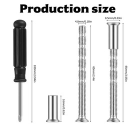 40 Pcs M5 Door Handle Fixing Screws and Sleeves(20 Screws+20 Bolts), Nickel Plated Connecting ​Screws Bolts Sleeves Male to Female for Door Handle Cabinet Drawers, with Mini Screwdriver