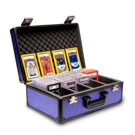 Panopply SLAB ARMOR FUSION 4 Row Graded Card Storage Box PSA Card Slab Case For Graded cards Holds 160+ Slabs Graded Card Case for PSA Slab Box Graded Card Storage Sports Baseball Card (BLUE)