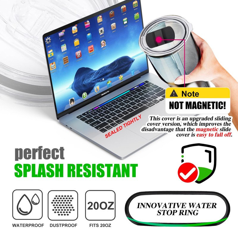 AICMEI 4 Replacement Lids for Yeti Tumblers like Yeti Lids