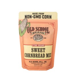 Old School Brand Sweet Cornbread Mix -- 12 Ounce Package Made From Fresh Stone Ground Corn Meal and Wheat Flour! Yum!