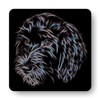 Fractal Artworks Cockapoo Coaster Set with Fractal Art Design. Black