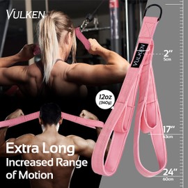 Vulken Tricep Rope Cable Attachment. 24 Inch & 17 Inch Two Lengths Built in One Pull Down Rope. Triceps Extension Straps Gym Equipment. Home Workout Handles for Resistance Bands, Pink