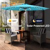FLAME&SHADE 9 ft Patio Umbrella with Solar Lights, 40 LED