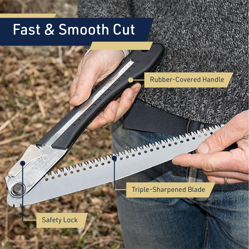 Folding Hand Saw for Wood Cutting, Camping, or Landscaping -