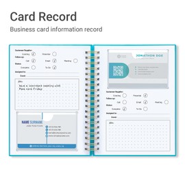 Onesky Business Card Organizer Book & Holder-Credit Card Organizer-Customer Info Tracking and Card Storage-Organizes Business, Credit, Shopping, Reward Cards; Capacity: 64 Cards (Lake green)