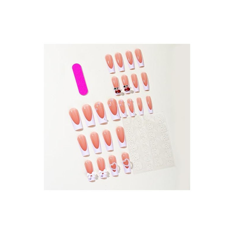 Handmade Nail Tip, Ribbon, 3D Nail Art, False Nail Design,
