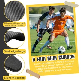 Pack of 2 football shin pads, small shin pads for teenagers and adults, protective equipment, shin pads for men, women, children, boys, girls, mini shin pads, shin pads